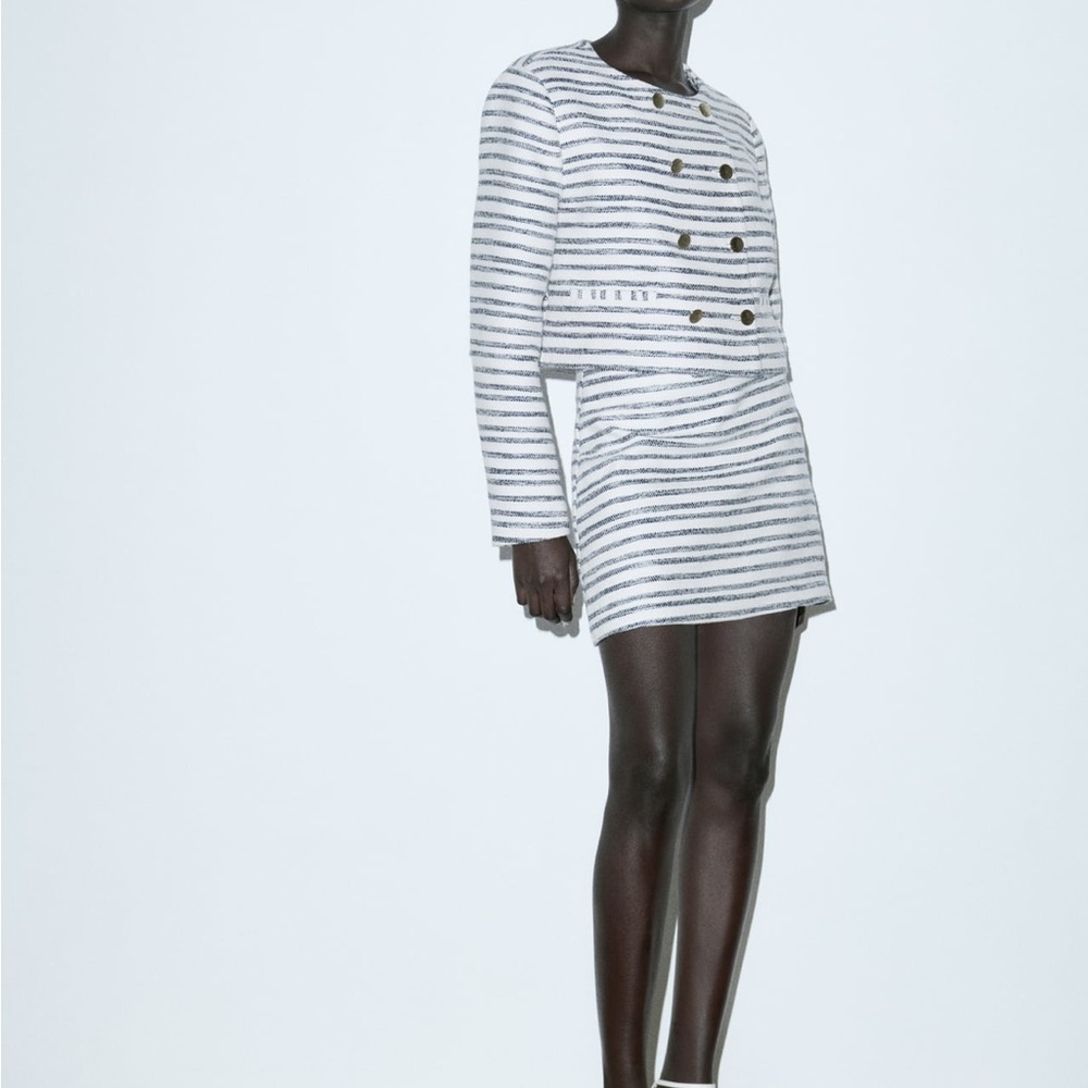 Zara Tweed Mini Skirt Suit Set